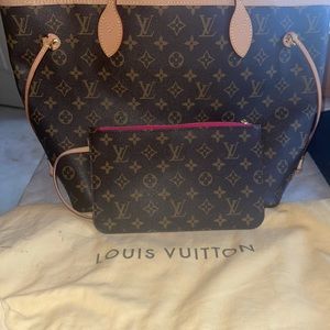NBW: Louis Vuitton Neverfull MM Pivonne & Pouch with Original Dust Bag